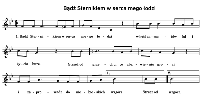 Bądź Sternikiem w serca mego łodzi (nuty)