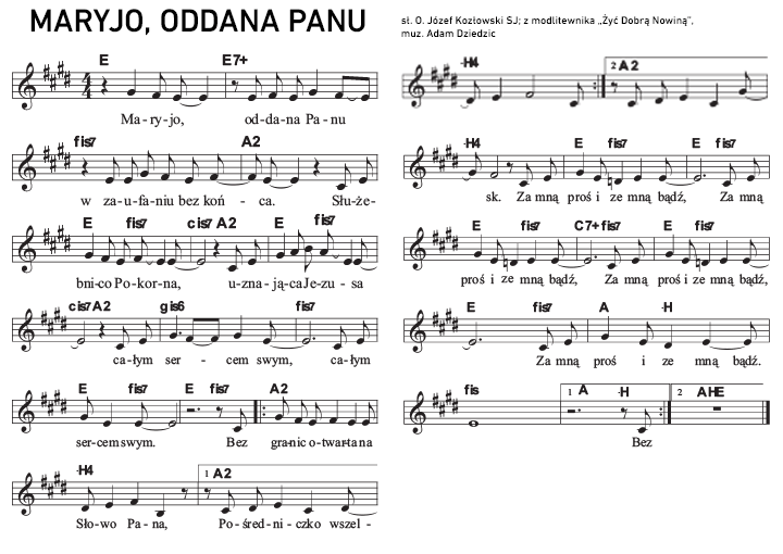 Maryjo, oddana Panu (nuty)