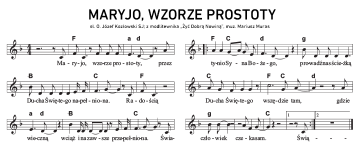 Maryjo, wzorze prostoty (nuty)