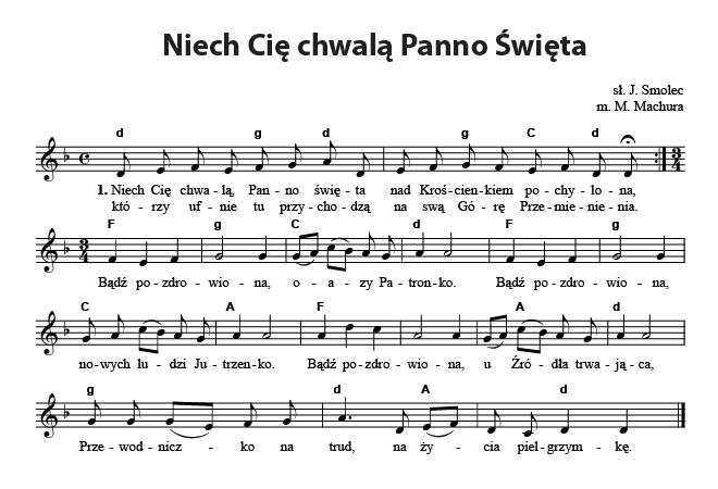 Niech Cię chwalą Panno święta (nuty)